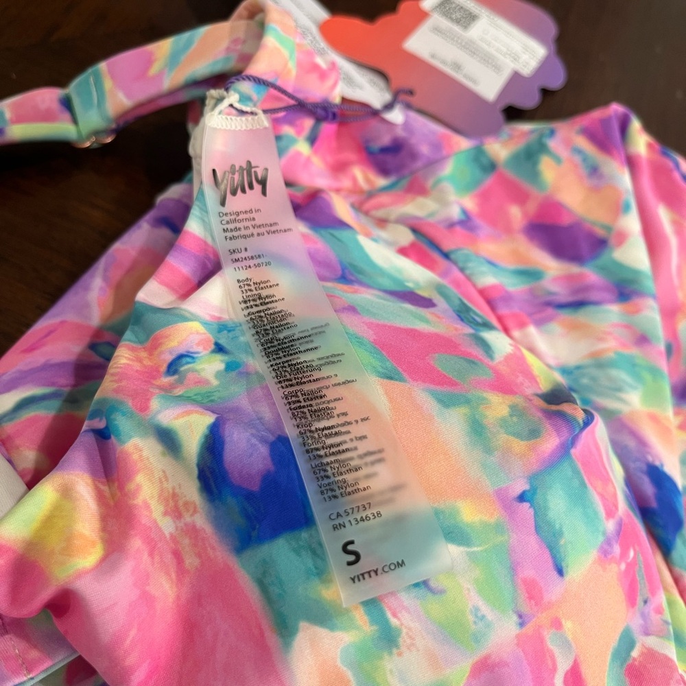 YITTY FABLETICS S Swimsuit Demi Pink Bubble Gum Shaping One Piece Vibrant NWT - Picture 10 of 13